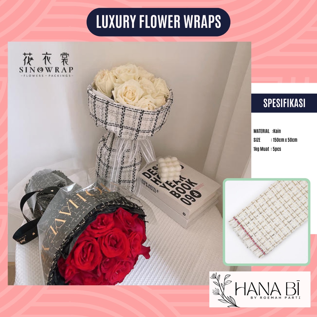 1 Pcs Luxury Flower Wraps Kertas Buket Bunga Wrapping Paper Bungkus Bouquet Kado Cloth P.XXF kain mo