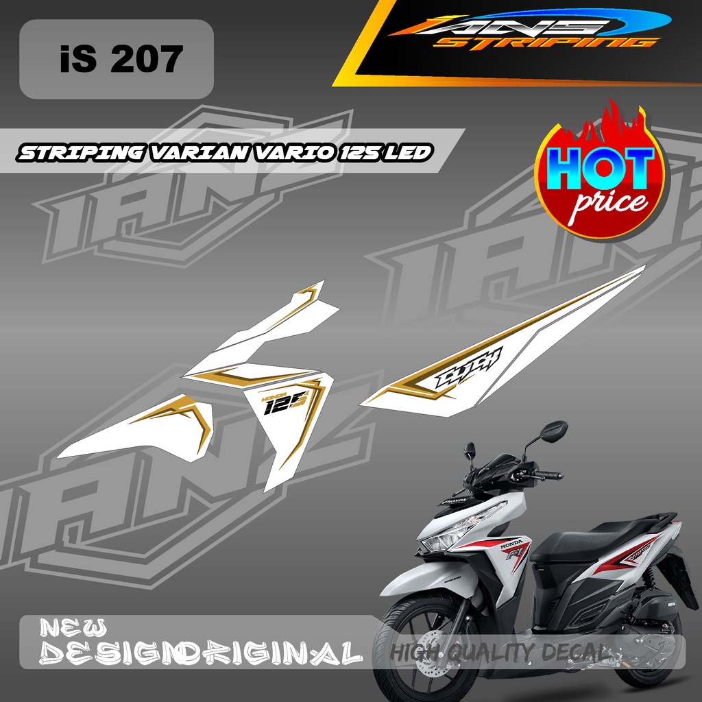 STRIPING SIMPEL HONDA VARIO 125 LED CUSTOM VARIAN WARNA / STIKER SEMI FUL BODY HONDA VARIO / STIKER KERETA HONDA VARIO 125LED  IS207