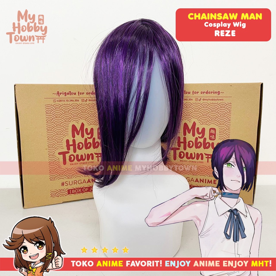 Wig Rambut Palsu Cosplay Anime Chainsaw Man : Reze