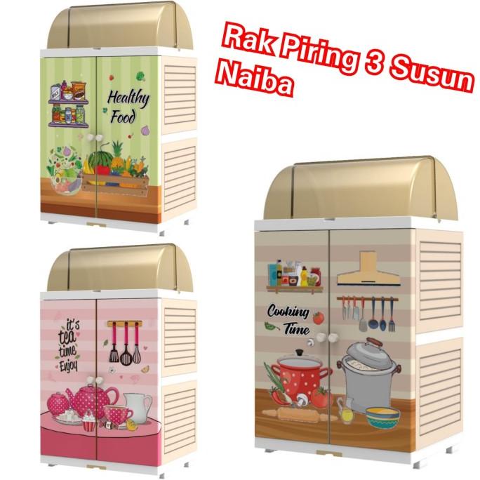 Cod // Rak Piring Naiba 3 Susun 4001 // Lemari Plastik // Rak Piring Store_Liree