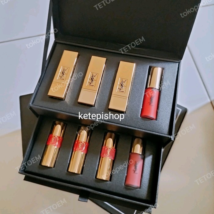 YSL Rouge Pur couture Lipstick gift set free pouch original guarantee