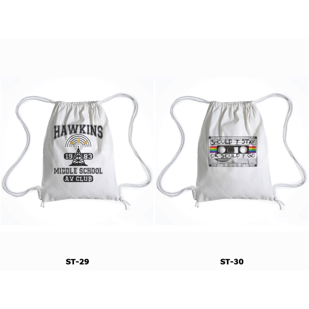 Tas Serut Blacu / Ransel Drawstring Bag / Gymsack Bag -  STRANGER THINGS 2