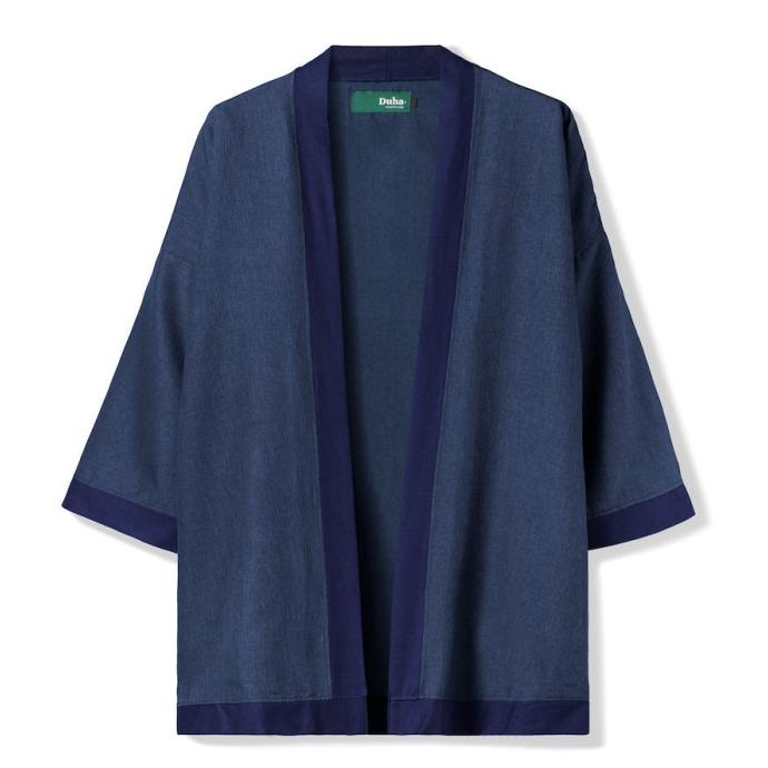 BAYAR DITEMPAT Outerwear Duha Muslimwear - Rayaan Robe Two Tone Blue Navy /BAJU KOKO PRIA/BAJU KOKO 