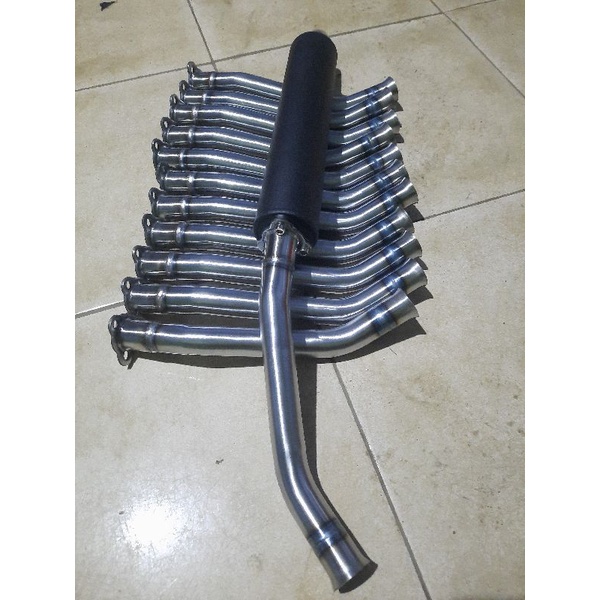 Pipa stinger sambungan knalpot ninja 2tak RR/R bahan galvanis model cobra