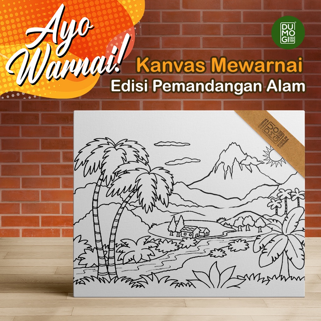 [READY STOCK] Kanvas Mewarnai & Melukis Anak-Anak Tema Pemandangan