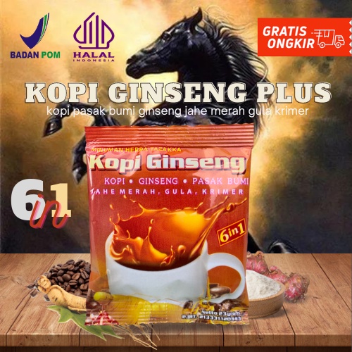 

Kopi Ginseng Plus 7 Elemen ekstrak Pasak Bumi Kopi+Laki 10 sachet Terlaris Original tanpa BKO Halal