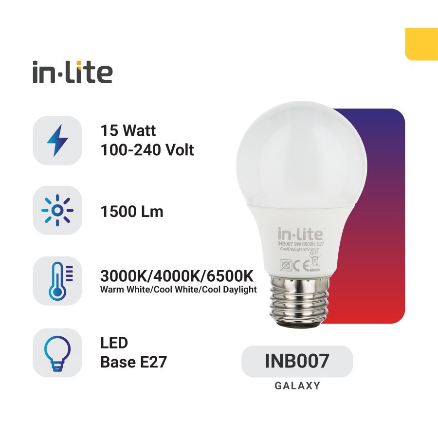 INLITE IN-LITE BULB BOHLAM LAMPU LED 15 WATT 15W