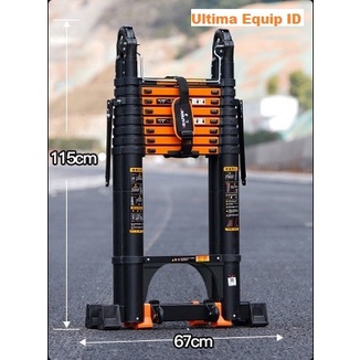 Produk Terbaik] tangga lipat 3.7+3.7 teleskopik telescopic double aluminium alumunium