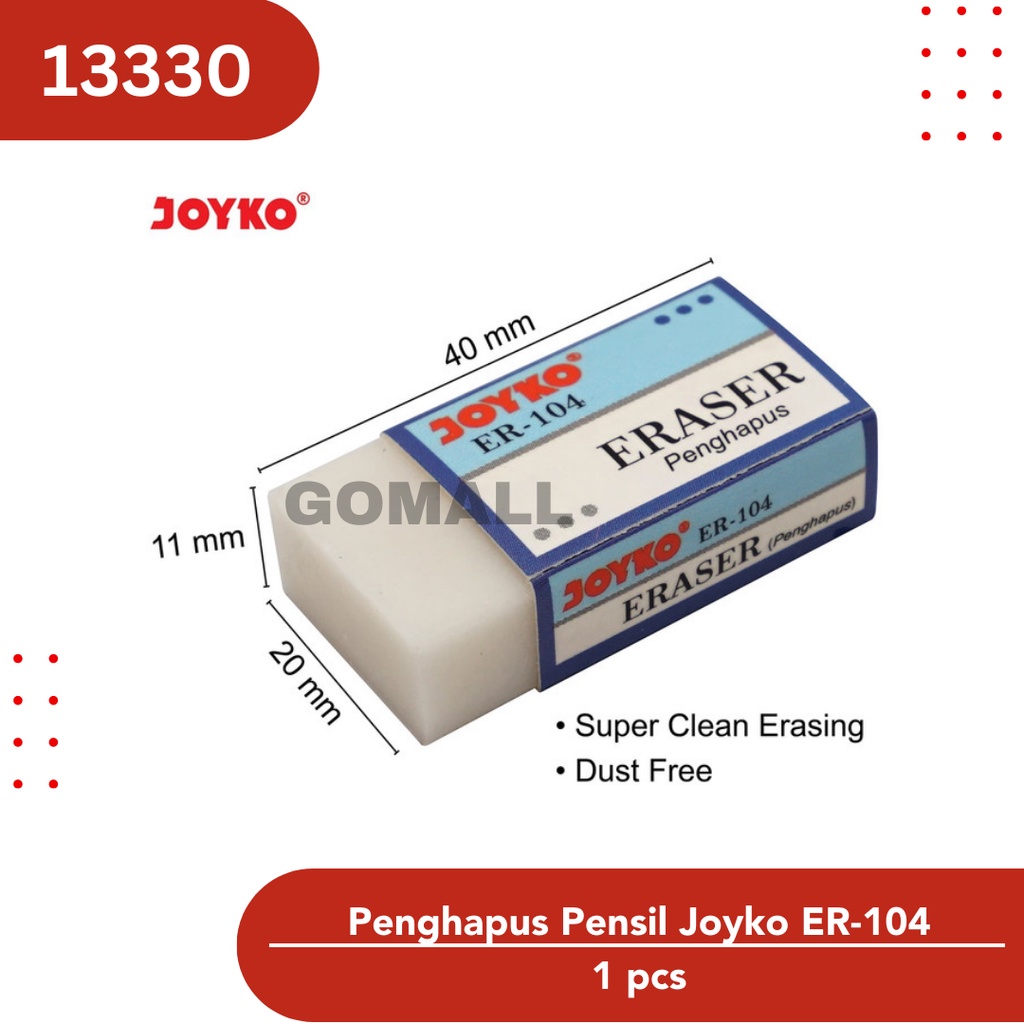 

Penghapus Pensil Joyko ER-104 Tanggung Putih