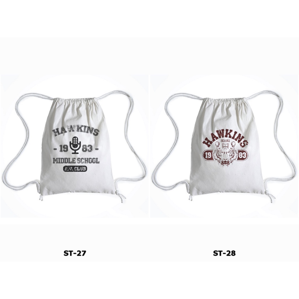 Tas Serut Blacu / Ransel Drawstring Bag / Gymsack Bag -  STRANGER THINGS 2