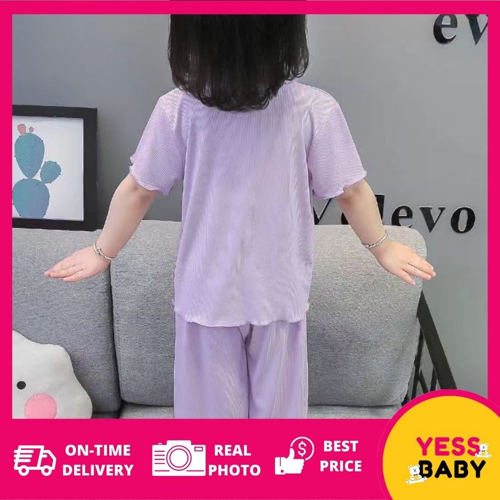 YESSBABY SIZE(90-140)Piyama STELLA RIB lucu anak perempuan/bayi perempuan baju tidur/usia 1-8 tahun