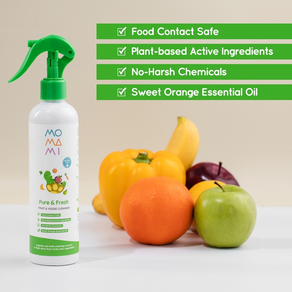 Momami Fruit &amp; Veggie Cleanser 300ml (126776) - Pembersih Sayur Dan Buah