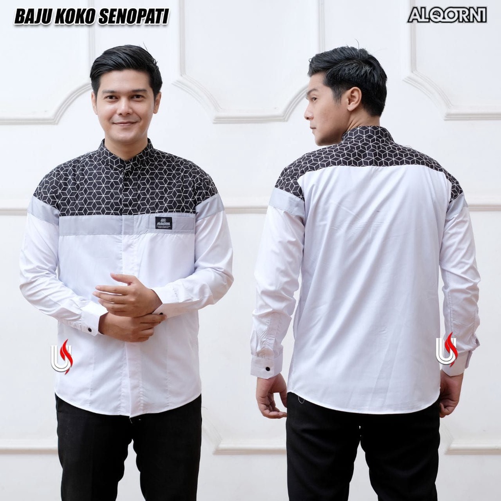 koko putih / Baju Koko Hadroh Lengan panjang Putih / baju sholat / koko hadroh azzahir /koko terbaru