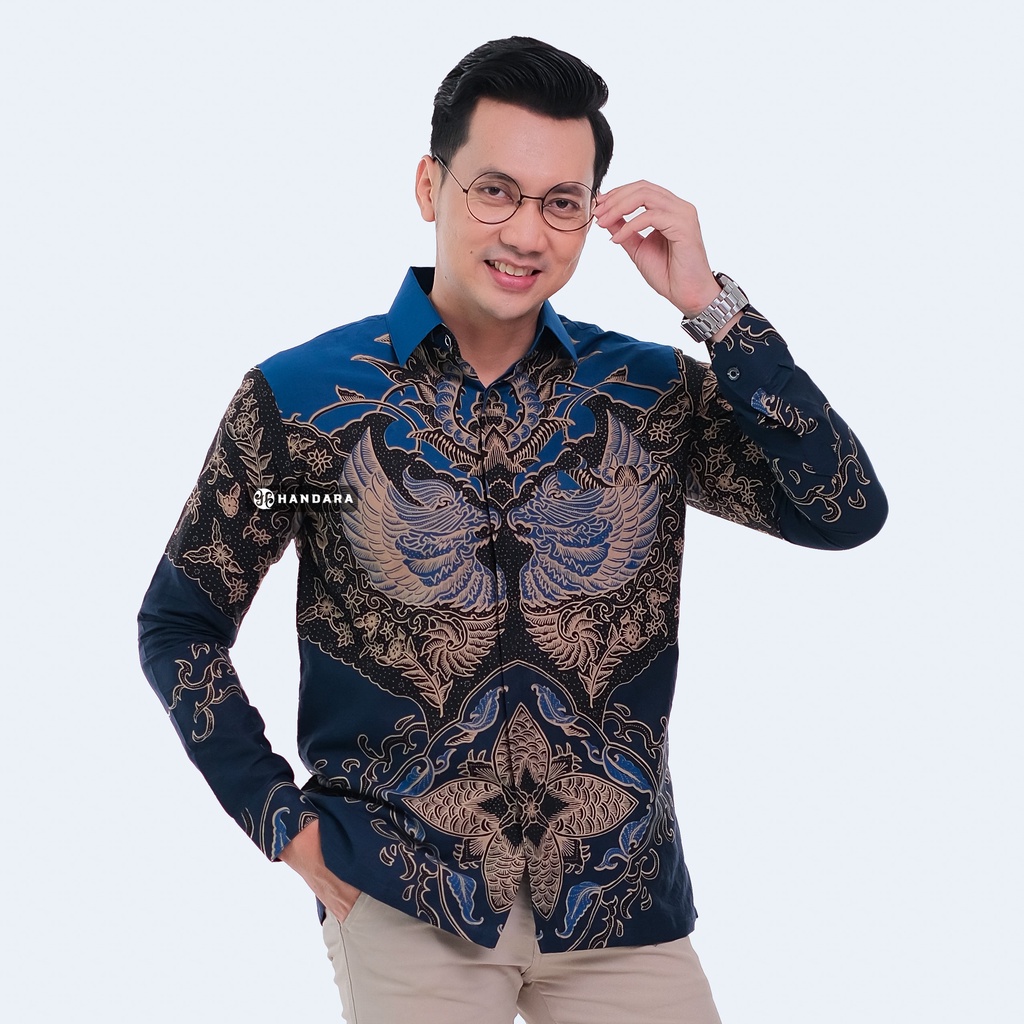 Baju Kemeja Batik Pria Lengan Panjang Slim Fit Premium Modern Full Furing Katun Halus Original Handara Motif Narasinga HB-157