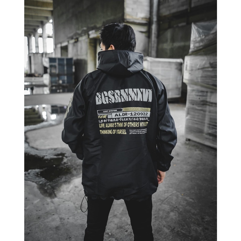 Jaket Pria Cagoule Phantom Black BGSR Waterproof