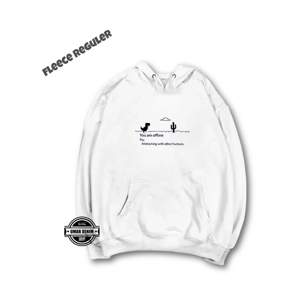 Hoodie Sweater Offline Tebal Wanita Pria Bahan Flece Gramasi 240