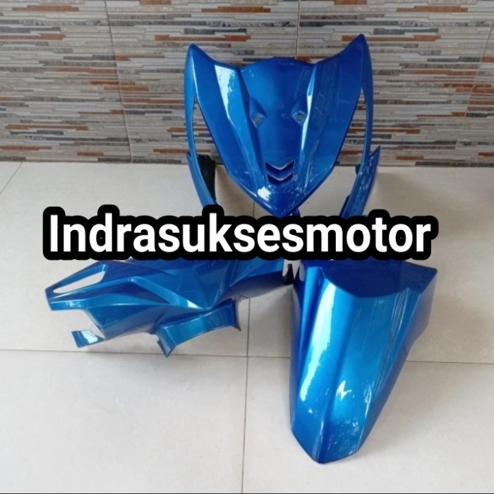 cover body bagian depan motor beat fi 2013 2015 warna biru