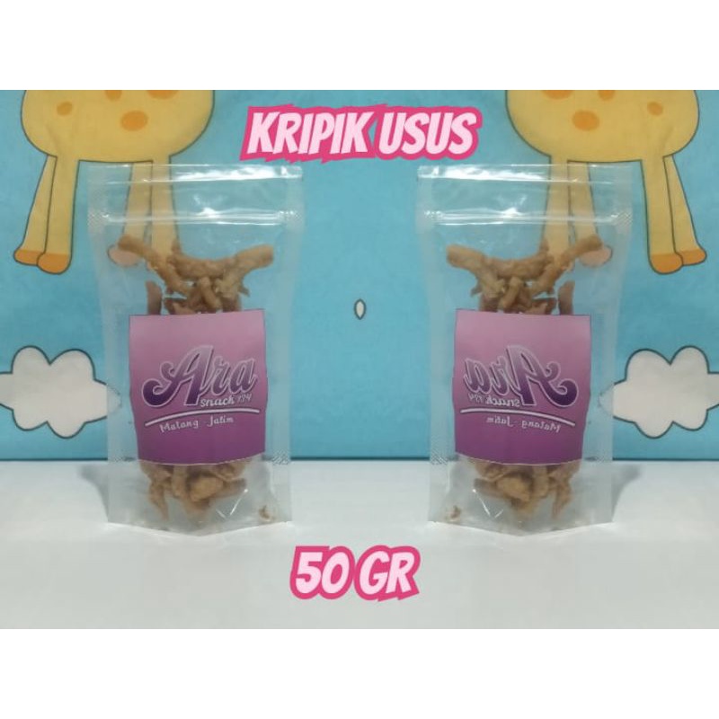 

Snack makanan ringan cemilan usus crispy kemasan 50gr