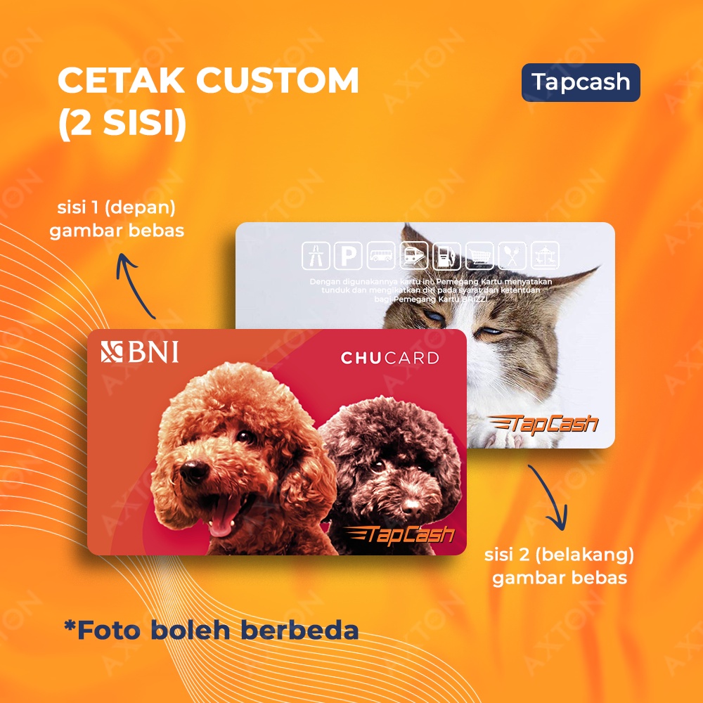 CUSTOM PRINT UV KARTU E MONEY E TOLL TAPCASH BNI 1 SISI ATAU 2 SISI