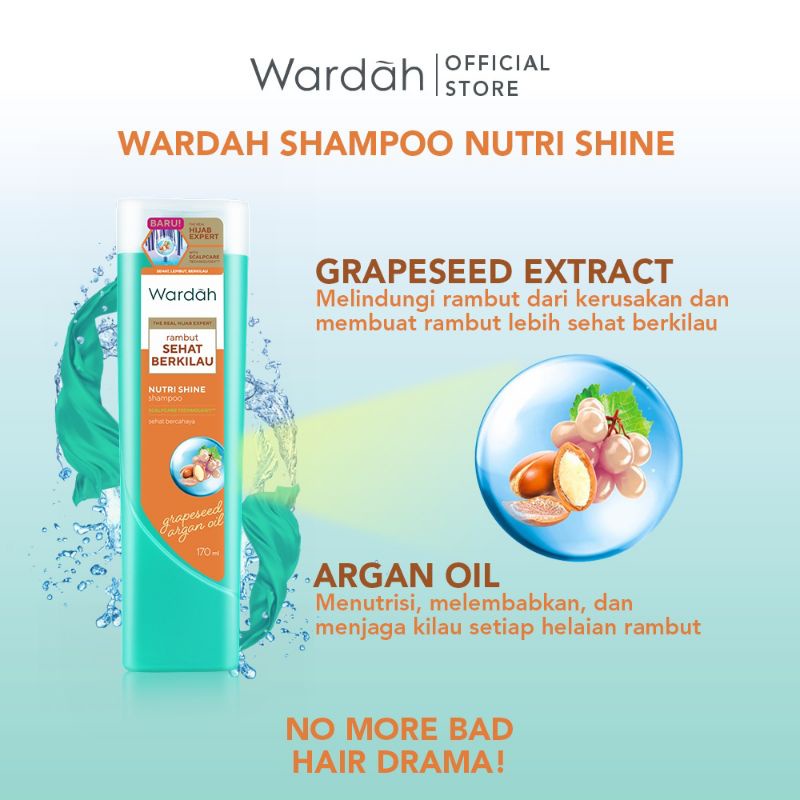 Wardah Shampoo &amp; Conditioner 170ml | Hairfall Treatment | Nutri Shine | Anti Dandruff | Daily Fresh