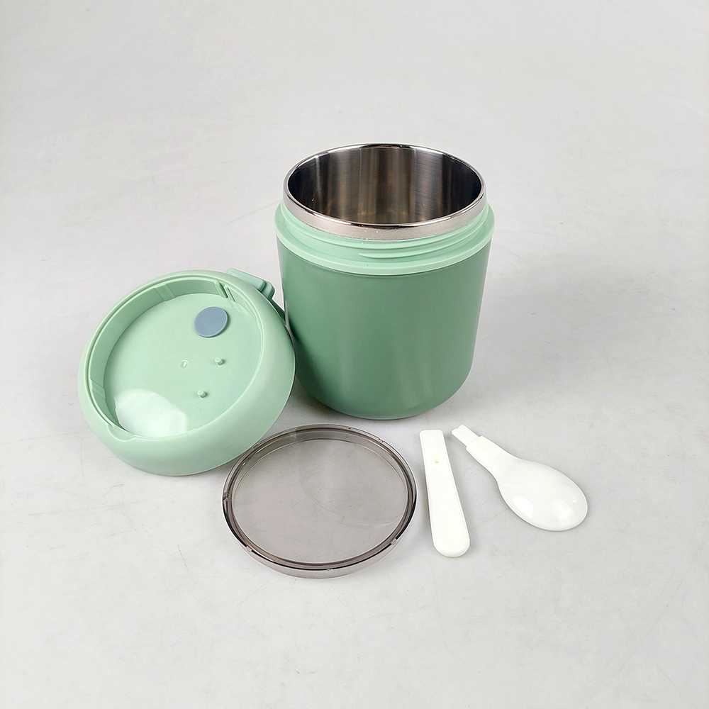 Tempat Makan Anak 304 Stainless Steel 530ml with Spoon Wadah Makanan Material PP Stainless Steel Berkualitas