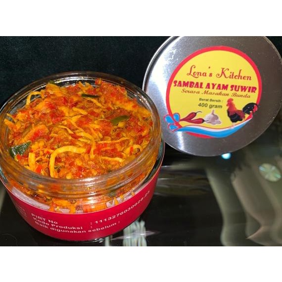 

♚ Ayam suwir pedas berat 400gram berat isi 200gram ➧