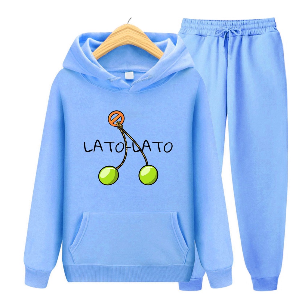 LATO LATO Sweater Hoodie Atasan Dan Setelan Anak Viral Kekinian Usia 4-12+Tahun Bisa Bayar Ditempat COD