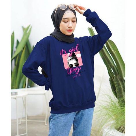 Kaos Lengan Panjang DTF IT'S GIRL Warna Baru / Kaos Sweatshirt / Atasan Wanita / Atasan Wanita Lengan Panjang