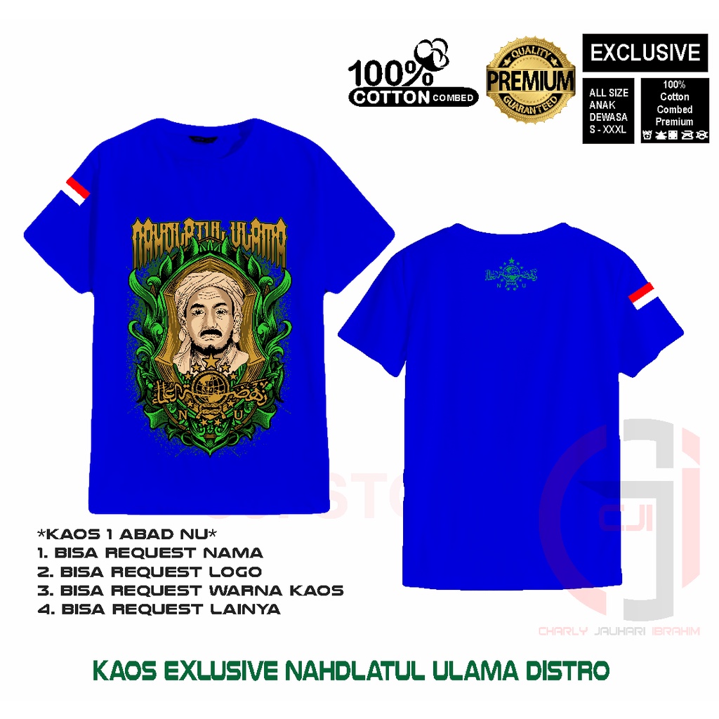 Kaos NU-Kaos Mbah Hasyim Asy'ari-Biru