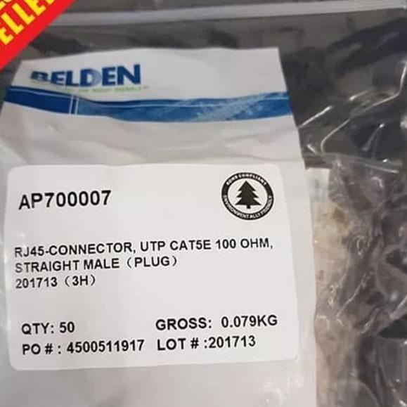 ☆ Konektor BELDEN Modular Plug RJ45 UTP Cat.5e AP700007 original | cat5e RJ 45 konektor kabel LAN ♢