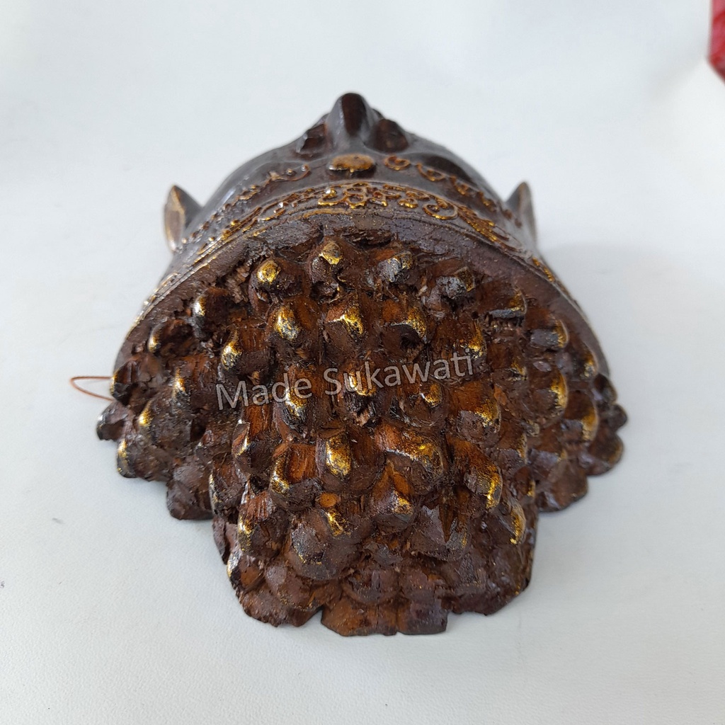 Hiasan dinding Topeng Kepala Budha Duren 30cm kerajinan ukiran kayu handmade Bali