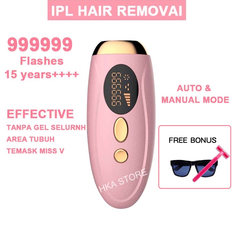 IPL Laser Hair Removal Perontok Bulu Permanent Alat Penghilang Bulu Tanpa Sakit 999999 FLASH