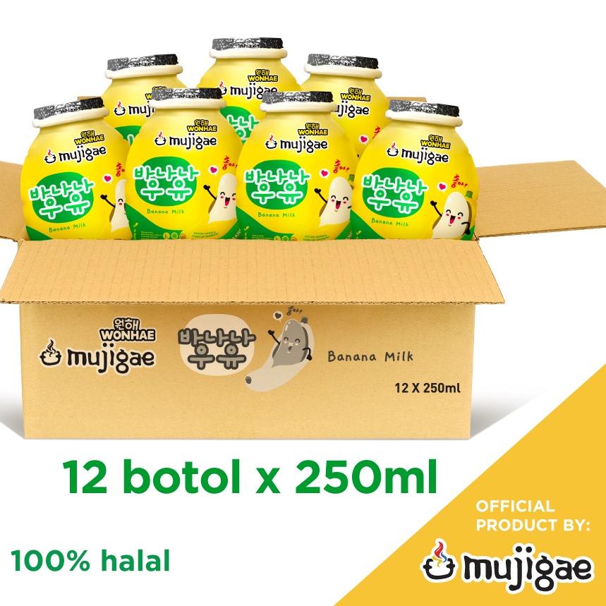

► PAKET ISI 12 - Mujigae Banana Milk Original 250 mL ✰