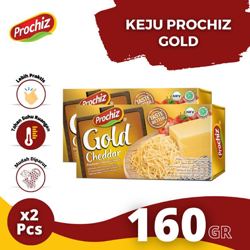 

Keju Prochiz Gold 160 gram isi 2 pcs