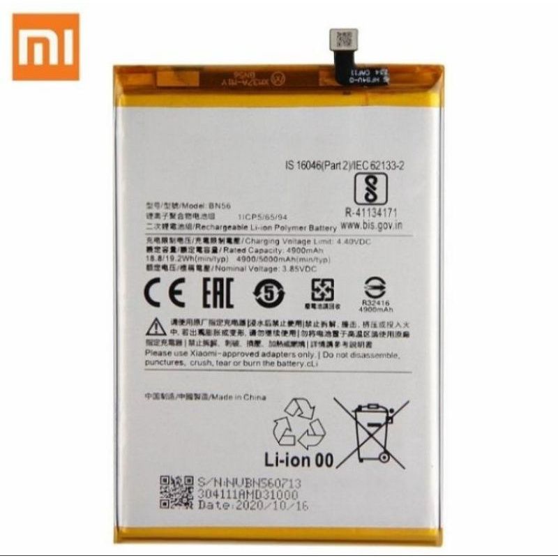 Batre Xiaomi REDMI 9A REDMI 9C BN 56 Original 99% Batre Xiaomi BN56 REDMI 9A Battery