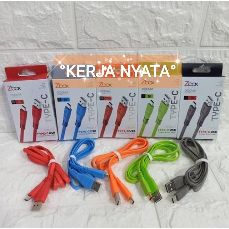 Kabel Data Charger Zbox CTX-011 Type C 3,0A Real Fast Charger