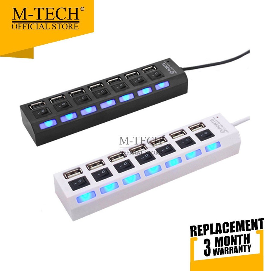 M-Tech USB HUB 2.0 3.0 Port USB Support 1TB Garansi Resmi Original