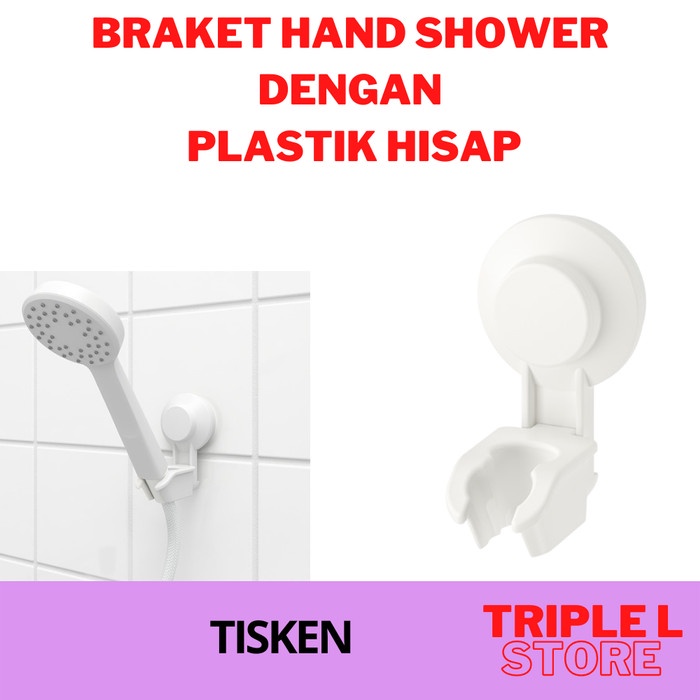 Terlaris Shower Holder Braket Hand Shower Tempel Dinding Plastik Hisap Tkn