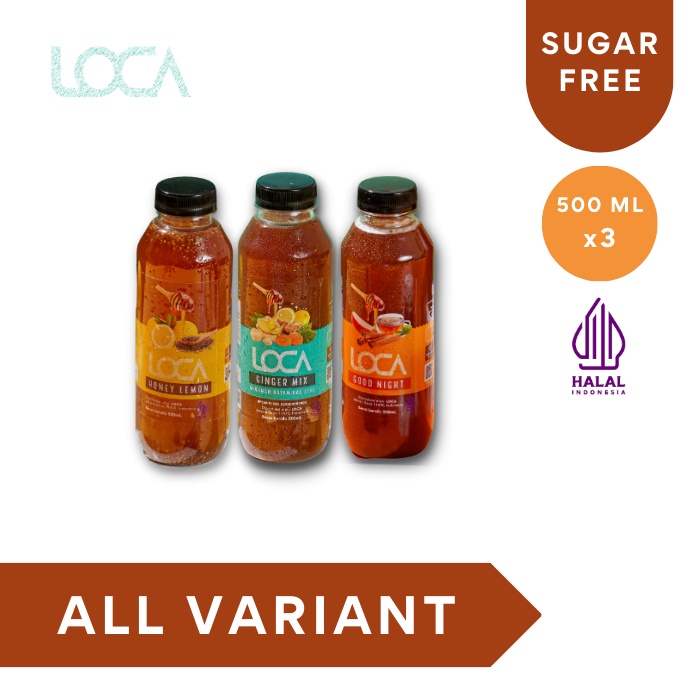 

MIX Variant LOCA Ginger Mix, Good NIght dan Honey Lemon 500 Ml