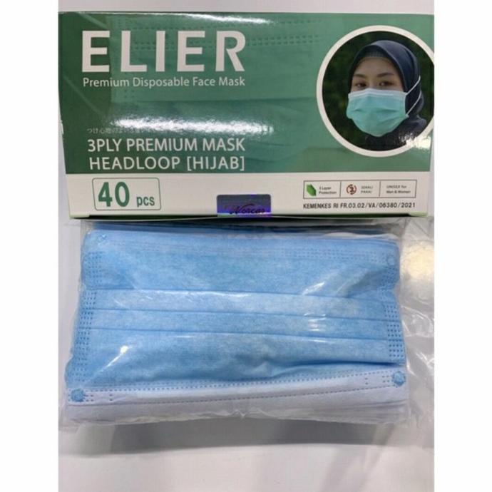 ELIER Masker hijab (headloop) 3 ply 1 karton