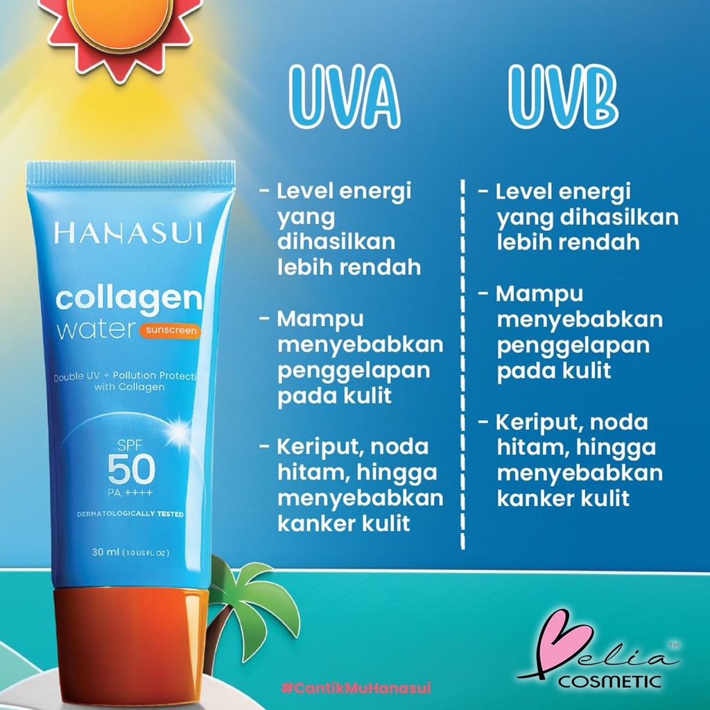 ❤ BELIA ❤ Hanasui Collagen Water Sunscreen SPF 30 | SPF 50 |30ml | Tabir Surya | Sunblok | BPOM | BABY BUNNY