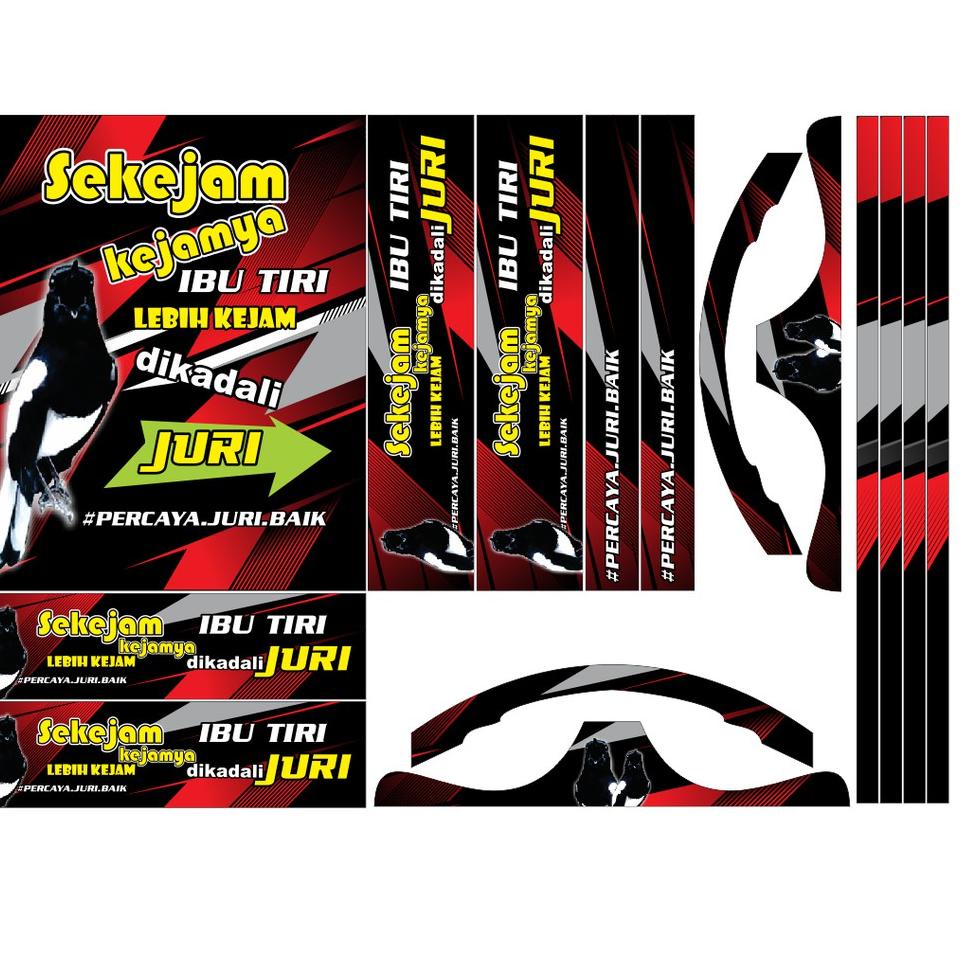 SPECIAL PRICE STICKER CUSTOM DECAL SANGKAR BURUNG / KANDANG KOTAK BULAT || MOTIF KACER IBU TIRI