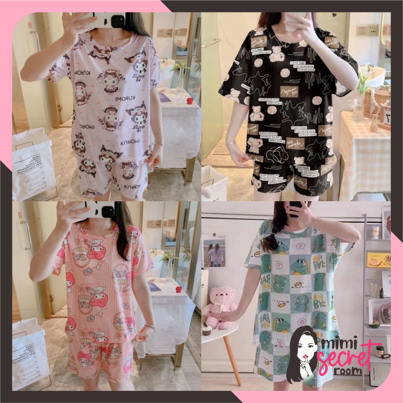 ❤ MIMI ❤  Baju Tidur Piyama Import HP / Baju Tidur Piyama Import Setelan Pendek Baju Tidur Lucu