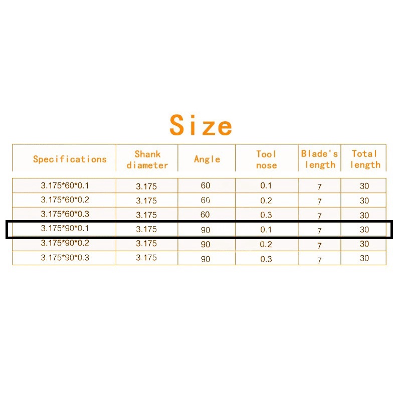 [HAEBOT] Mata Router Grafir V Bit 90 derajat 0.1mm 3.17mm PCB Acrilik Tungsten Carbide V-Shaped Pisau Ukir CNC 90 degree