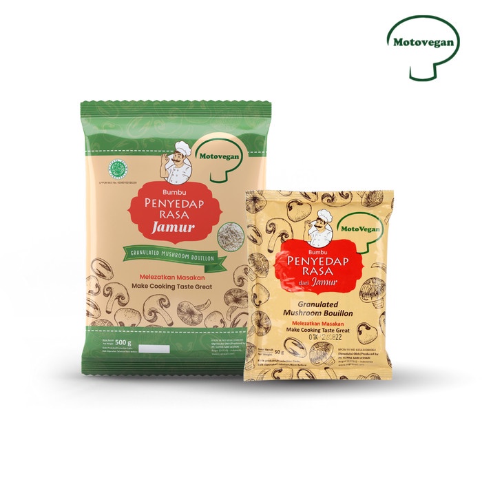 

Paket Hemat Kaldu Jamur Non MSG Motovegan 50gr dan 500gr