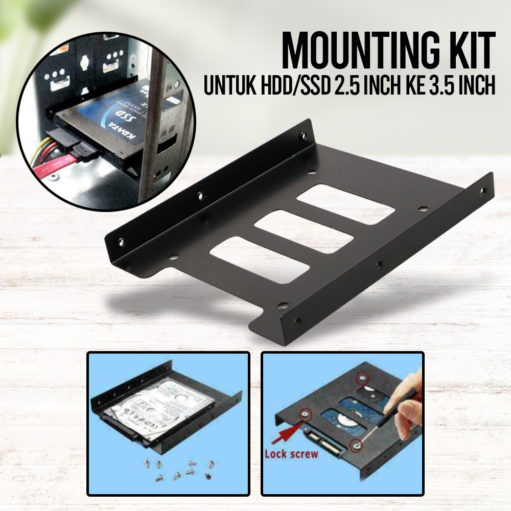 Mounting Kit Untuk HDD/SSD 2.5 Inch ke 3.5 Inch - AUHC01BK Black