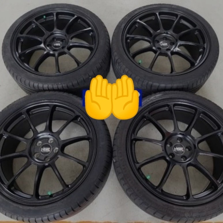 VELG MOBIL BEKAS HSR ZERO RING 19 LEBAR 8,5 LUBANG BAUT PCD 5X114 + BAN