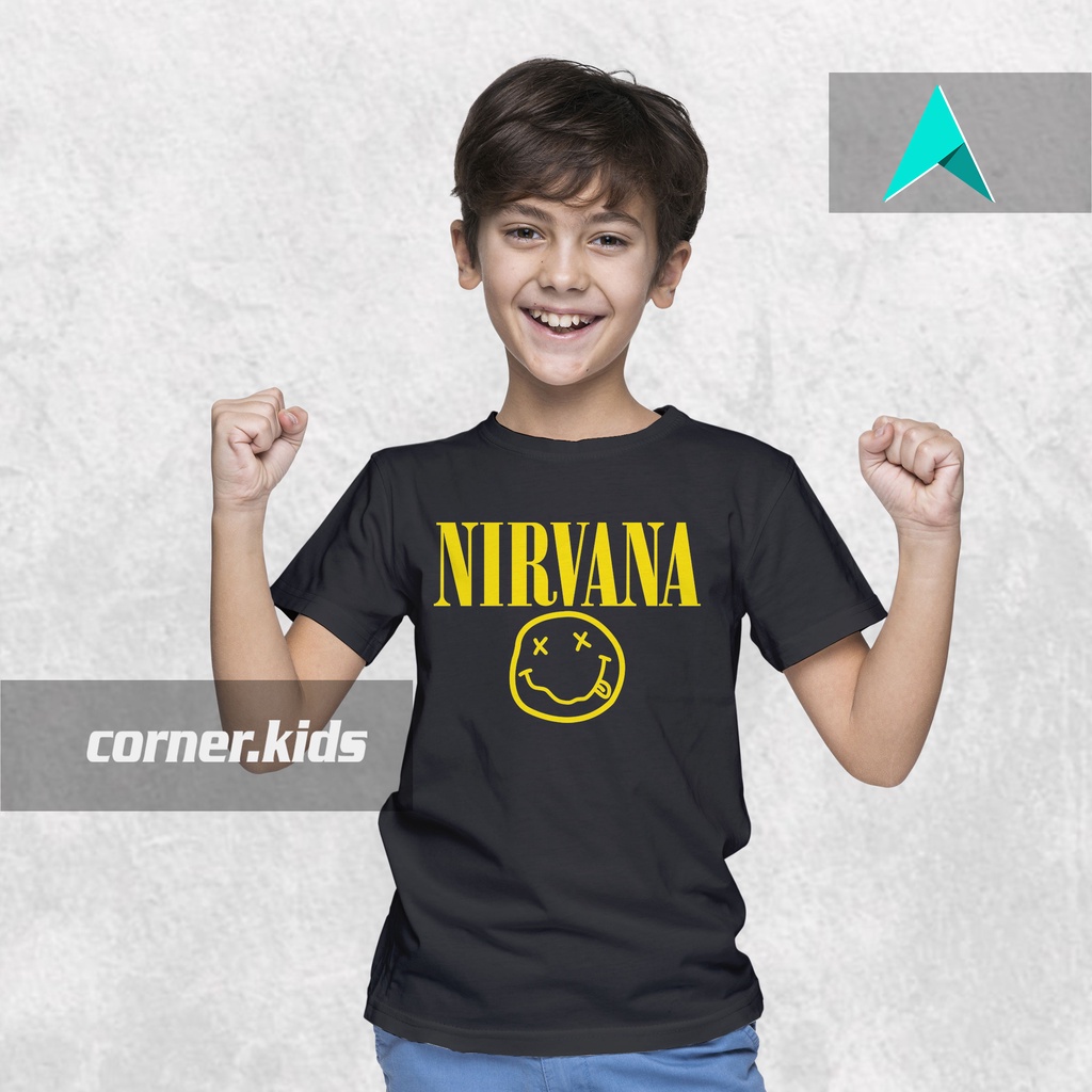 Kaos Anak Nirvana - Kaos Band Nirvana - Kaos Anak Logo Band Nirvana