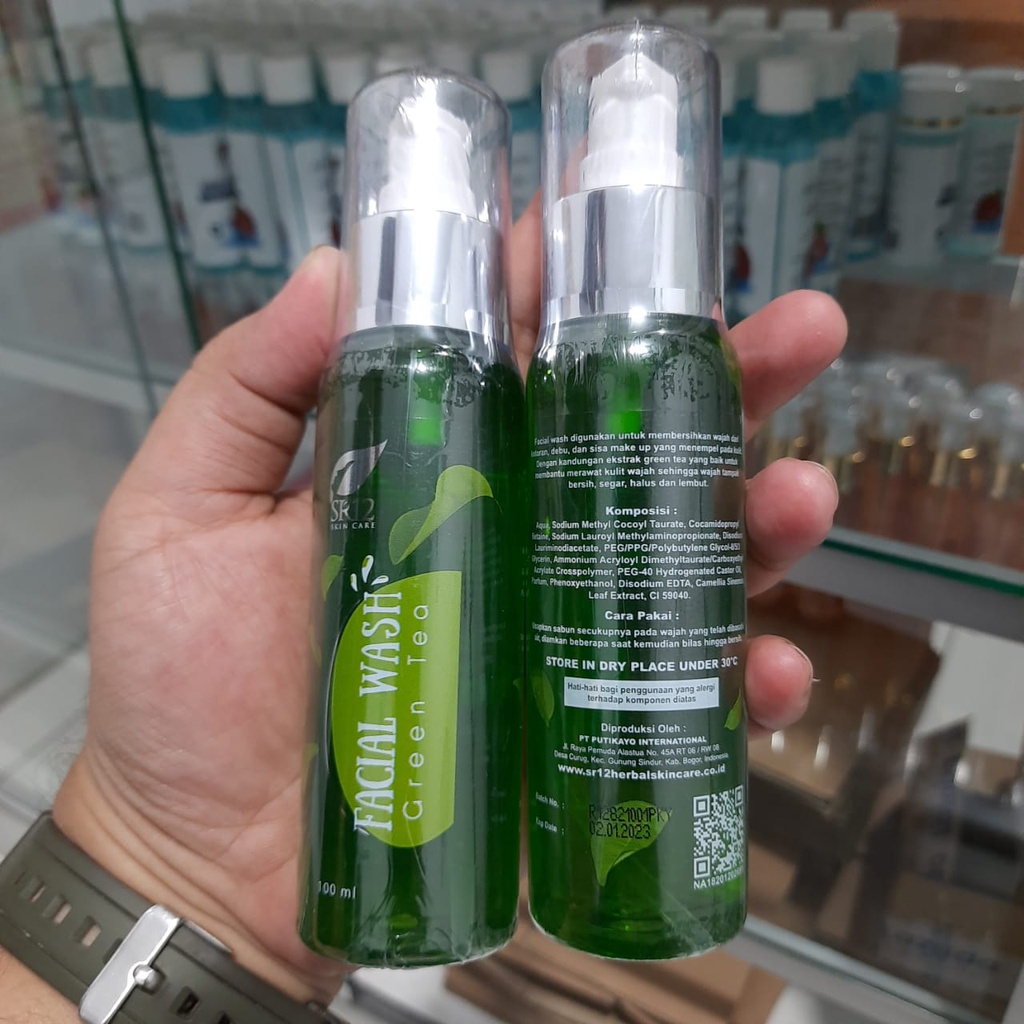 SABUN WAJAH GREEN TEA SR12 BPOM / MENCERAHKAN WAJAH / FACIAL WASH GREENTEA / SABUN SEMUA JENIS KULIT