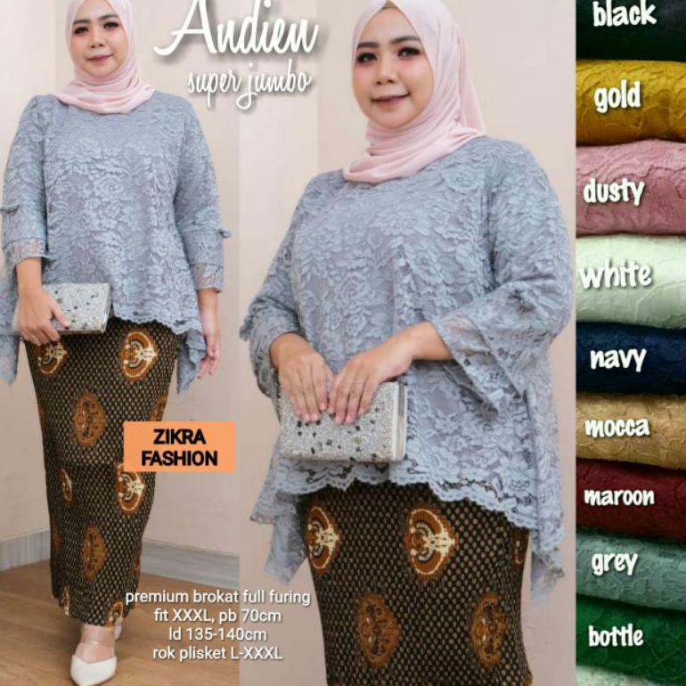 SALE Andien LD 140 super jumbo by Zikra Fashion | blouse kebaya brokat super jumbo pesta | rok batik